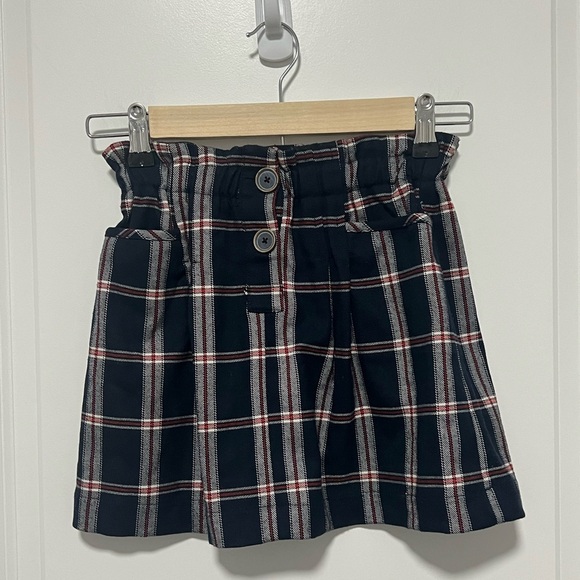 Zara Kids/Girl Blue Plaid Skirt Elastic Waist and Pockets size 8 - Picture 2 of 6